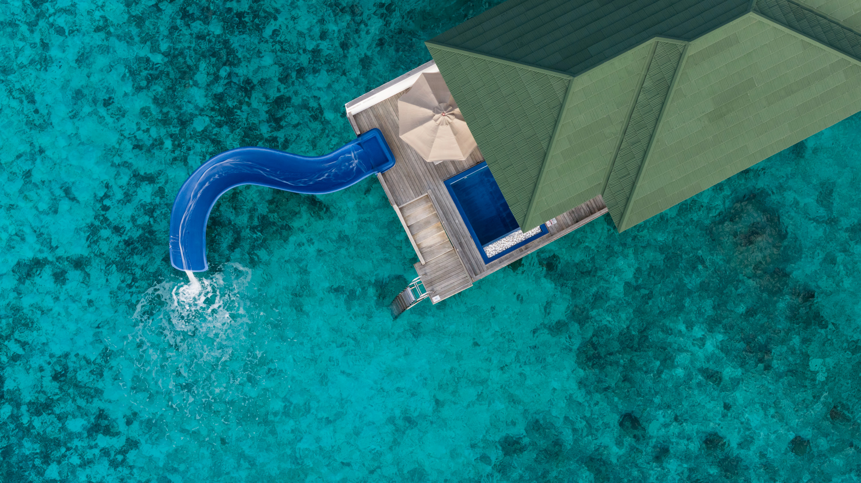 Water Villa with Pool + Slide